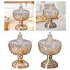 Glass Storage Jar Dessert Display Container with Lid Candy Bowl for Coffee Dining Table Celebration Wedding Biscuit Sugar