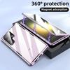 Magnetic Double Sided Tempered Glass Case For Huawei Honor Magic 6 5 Lite 4 Full Lens Protective Metal Bumper Flip Cover