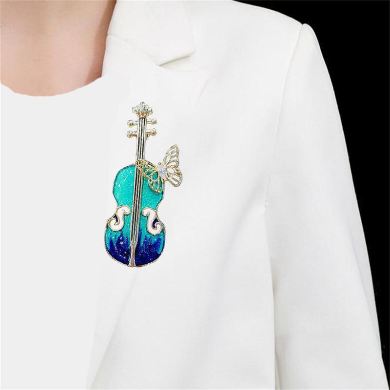 Винтажные темпераментные мужские и женские броши, романтическая звездная эмаль, скрипка, броши, ювелирные изделия, аксессуары, подарки, брошь