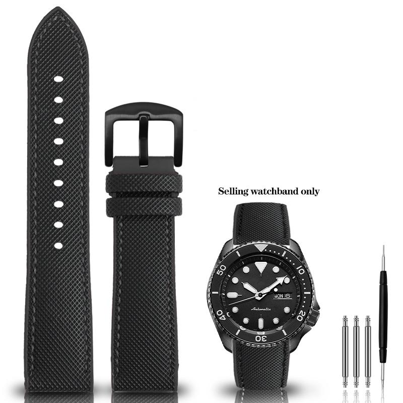 20 мм 22 мм Браслет Нейлон Силикон Снизу Часовой Ремешок для Серии Seiko PROSPEX Omega SEAMASTER 300 Холст Резина Спортивный Ремешок