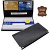 Leather Checkbook and Card Holder Correspondence Size - Unisex - Black