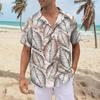 Рубашка для мужчин, мужские винтажные рубашки для боулинга на пуговицах, летняя пляжная рубашка с коротким рукавом