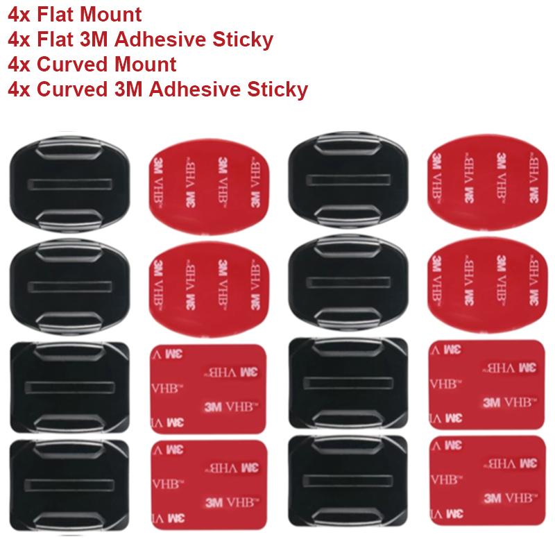 Крепление на шлем, плоские клейкие крепления для GoPro 1211 10 9 8 7 6 5 Insta360 X3 X2 DJI Osmo аксессуары для экшн-камер