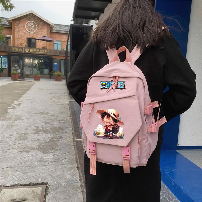 3 шт./компл., цельный нейлоновый рюкзак в стиле аниме с сумкой для обеда для девочек и мальчиков, школьный рюкзак для мужчин и женщин, дорожная сумка для отдыха