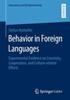 Книга Behavior In Foreign Languages : Experimental Evidence On Creativity, Cooperation, and Culture-Related Effects