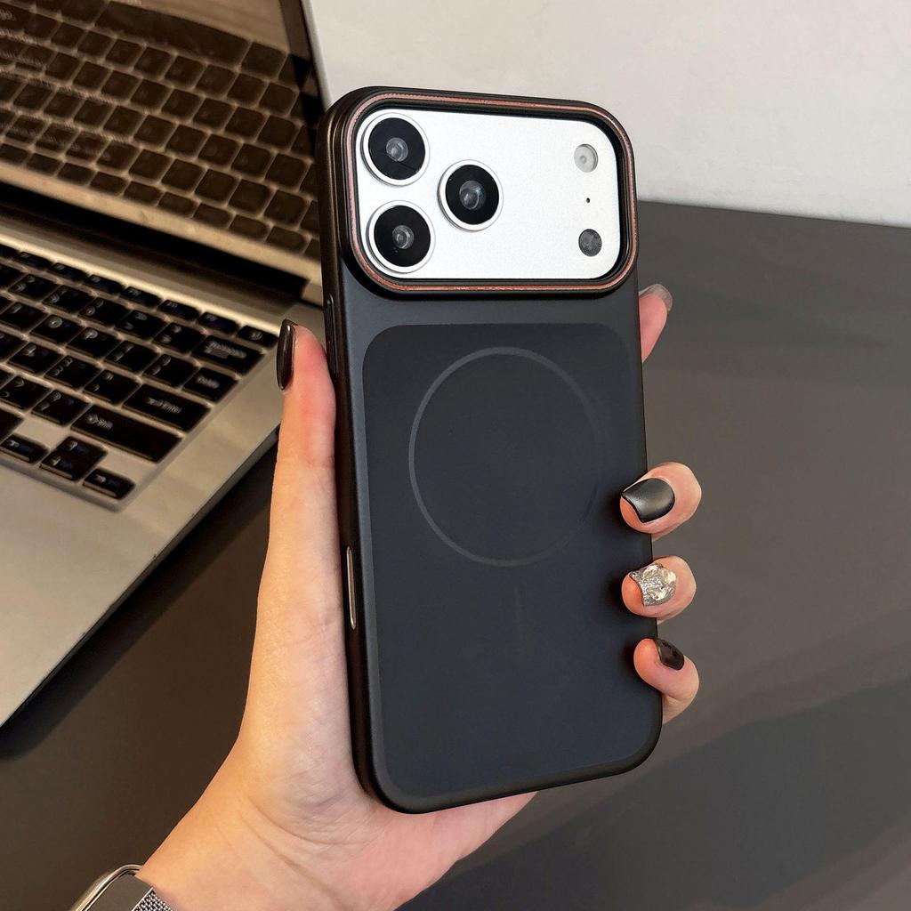 Однотонный матовый жесткий чехол для iPhone 13-17 Pro Max - Ударопрочный, Большое отверстие, Совместим с магнитами