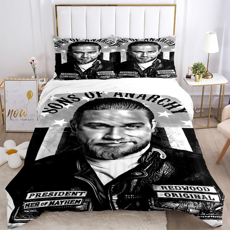 Sons Anarchy Bedding 3 Piece Set Hd Print Duvet Cover Pillowcases For Teens Adult Bedroom Decoration Christmas Gift C921122