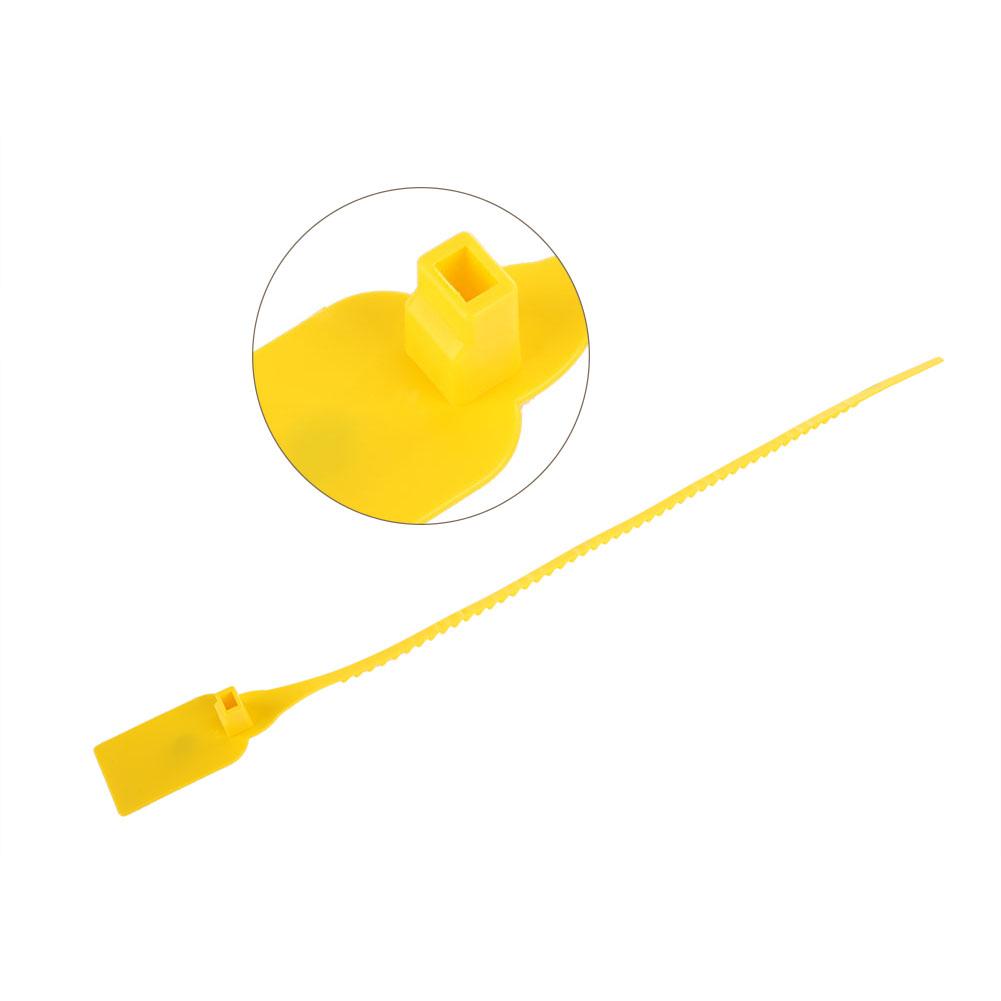 100 шт. Пластиковые одноразовые стяжки-застежки-молнии самоблокирующиеся стяжки для чемодана, обуви, сумки, этикетки, бирки (желтый)