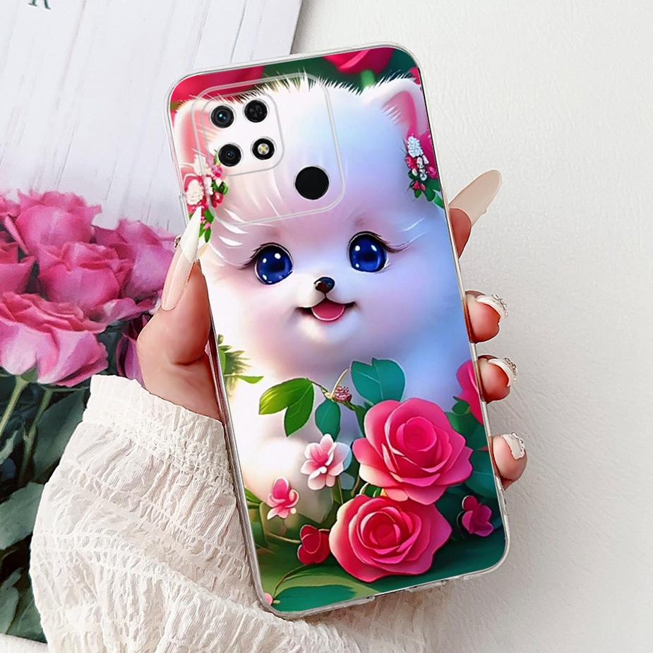 Чехол для Xiaomi Redmi 10C Милый кот Роскошная бабочка Расписная крышка 6,71'' Мягкий силиконовый чехол для Xiaomi Redmi 10C Redmi10C Fundas