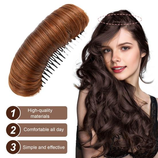 4 шт., пучок для волос, невидимая пушистая подушечка для волос, черный, коричневый, накладная заколка для волос, расческа для объема волос, инструмент для укладки, женские аксессуары для волос