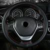 Car Steering Wheel Cover Braid On Steering Wheel With Needles and Thread Artificial Leather Diameter 38cm Auto Car