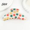 Half-up Hairstyle Clip Large Strong Grip Hair Clip, Dot Print Claw, Portable Smooth Acetic Acid Accessory for Thick Updos Half-Tied Hairstyles