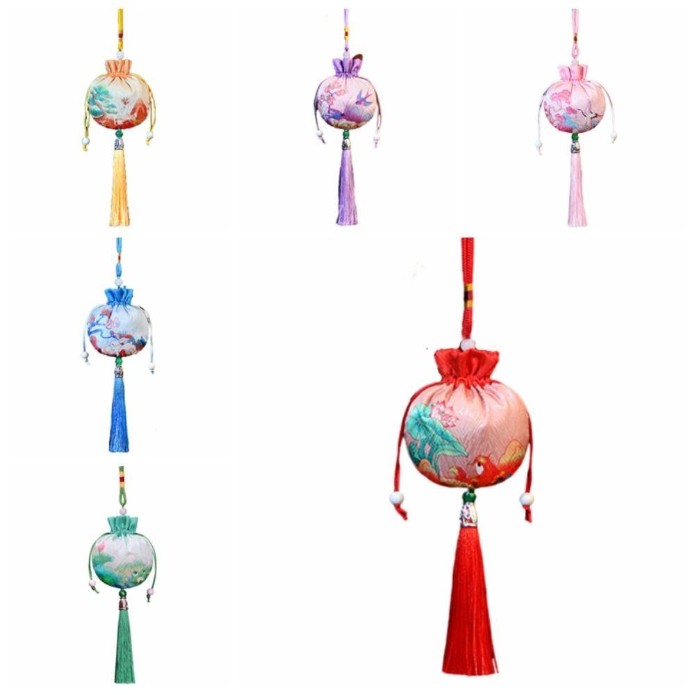 Deer Flower Tassel Drawstring Bag Frog Chinese Style Coin Purse Ins Jewelry Packing Bag  Festival