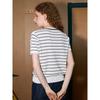 Coolhut Round Neck Casual Striped Knitted Short Top 2025 Summer Women's Knitted Sweater Casual Top Short Sleeve