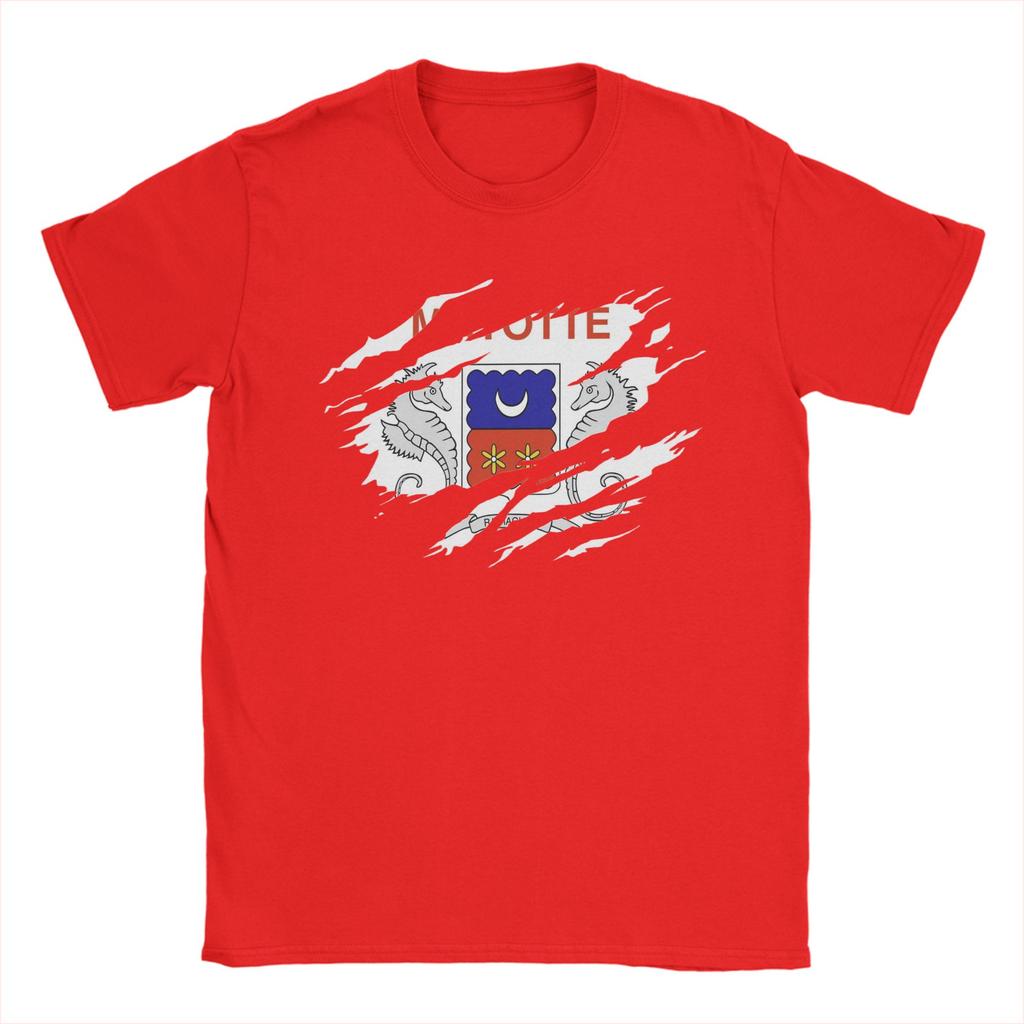 Mayotte flag T Shirts Unisexs 100 Cotton Novelty TShirt Crewneck Tees Short Sleeve Clothes Printed