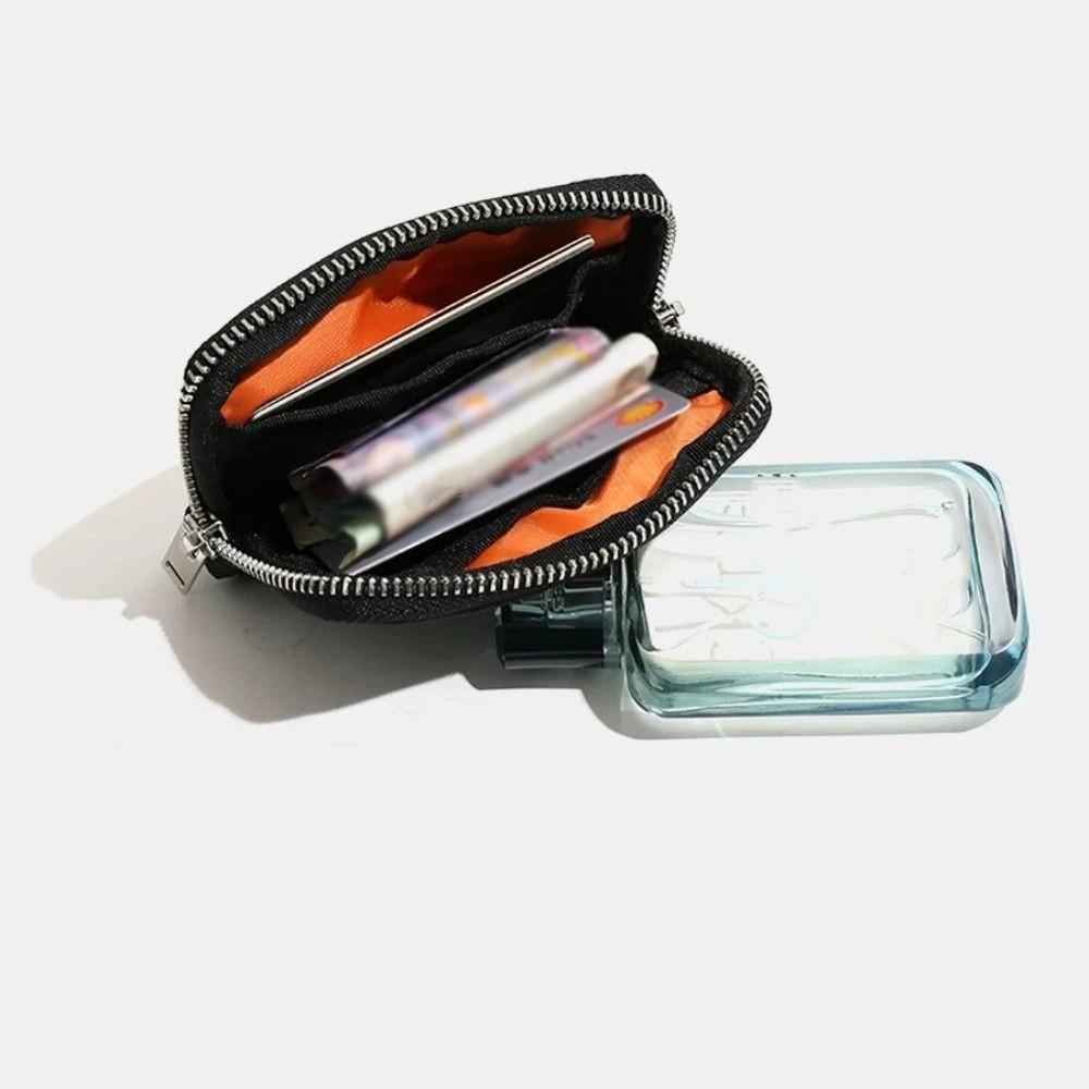 Portable Men Wallet RFID Anti-theft Mini Earbuds Storage Bag Square Nylon Coin Purse  Student