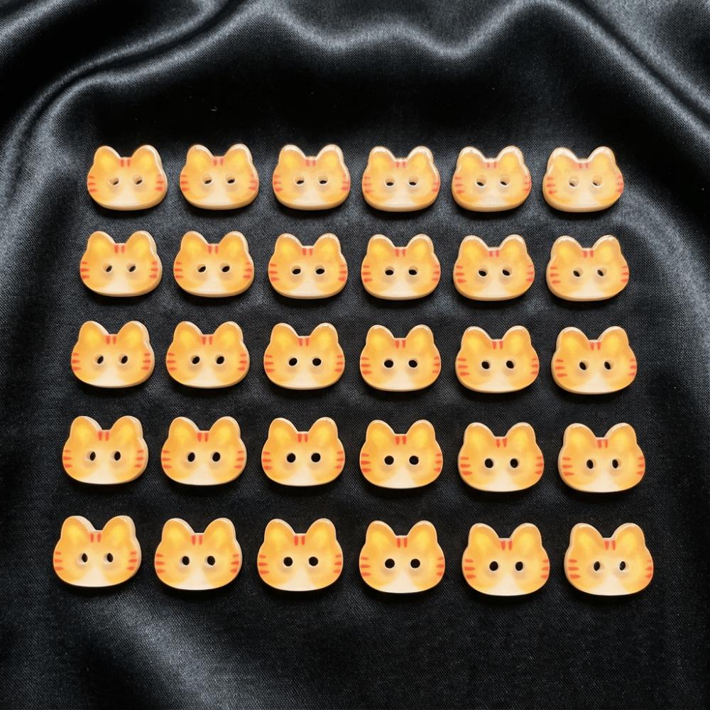 30pcs 12mm Kitty Buttons Creative Ginger Cat Buttons Calico Cat Buttons  Clothes Accessories