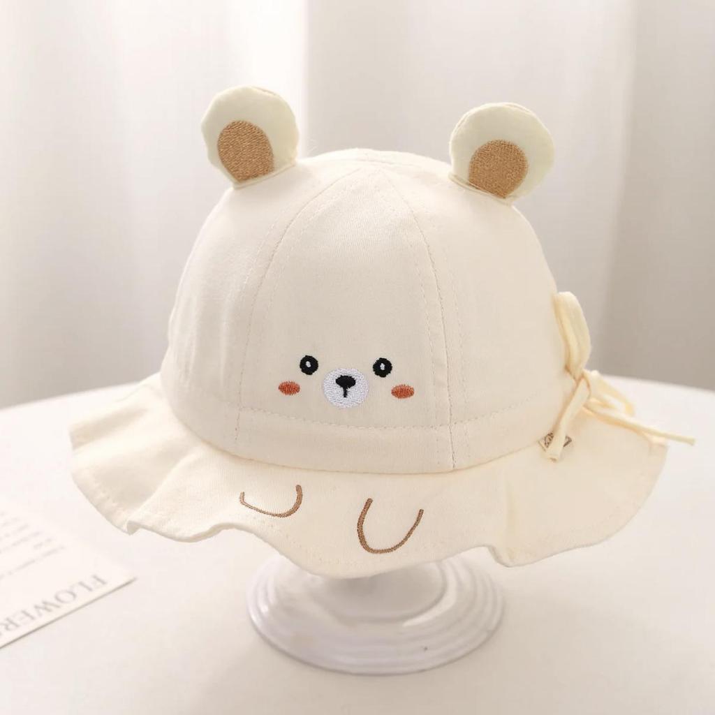 Новая детская панама с рисунком медведя-рыбака: Милая летняя панама в корейском стиле для мальчиков и девочек 1 года