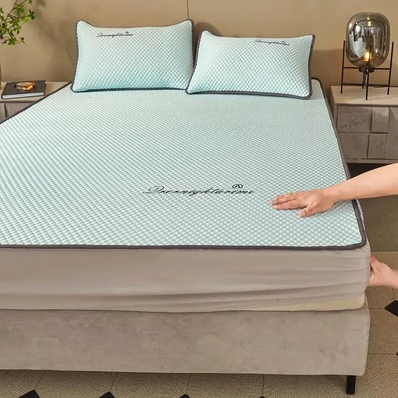 Новый класс A, крутой летний 3D массажный матрас с ледяными бобами, холодный матрас, простыня, 2 шт./3 шт., моющиеся покрывала