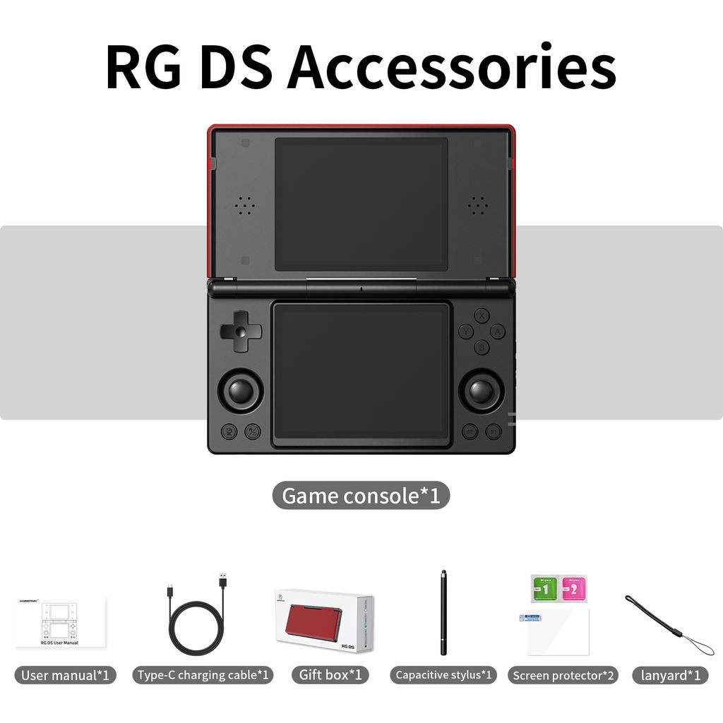 Anbernic RG DS Flip Handheld Game Console 4" IPS HD Dual Screen Android 14 4000mAh Hall Switch Support AI Wifi Streaming RixelHK
