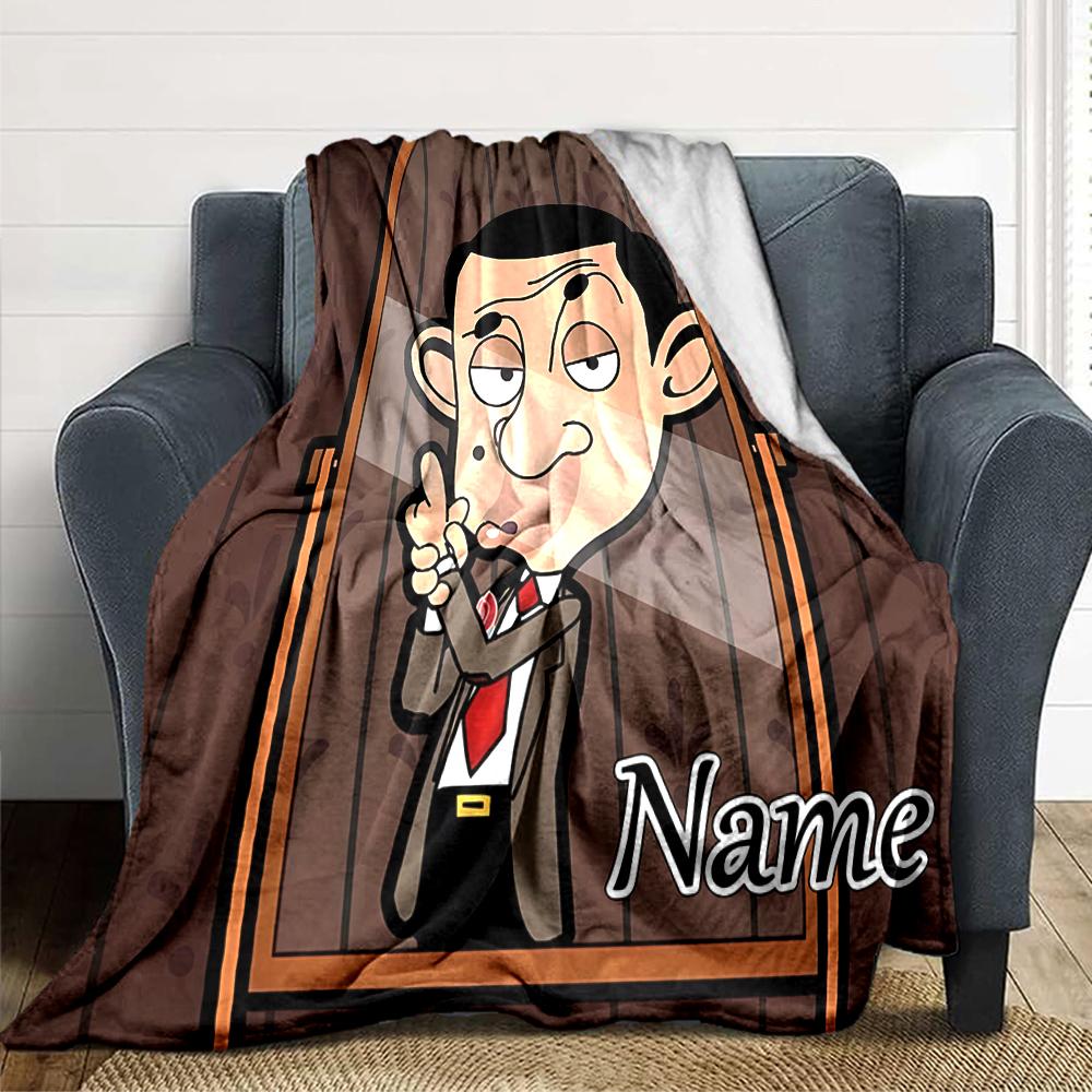 Custom Name Rainbow Bear Friendship blanket for Couch & Bed, Plush Cozy Fuzzy Blanket Super Soft & Warm Blankets for Fall and Winter. 0908317
