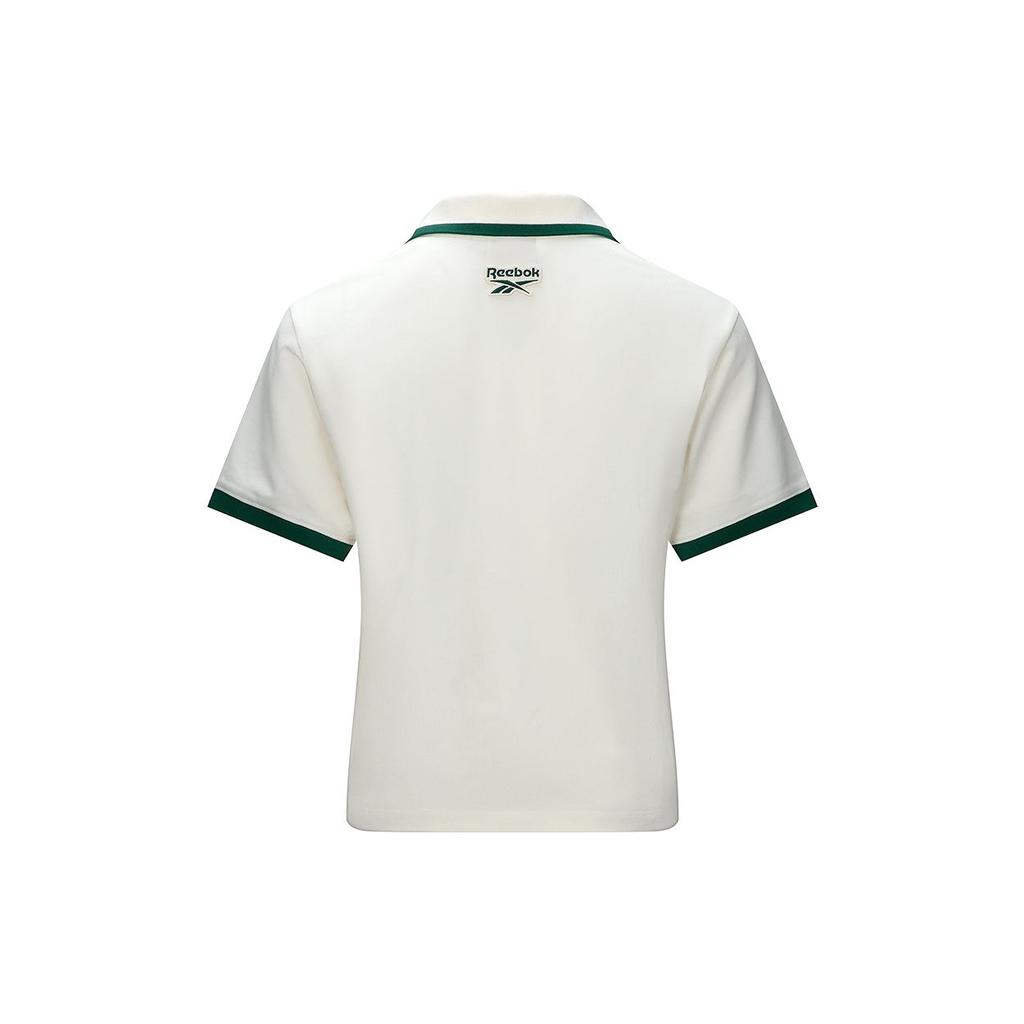 Reebok Простая спортивная повседневная удобная рубашка поло с коротким рукавом женские топы Off-White 24FRC434WGW2
