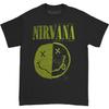 Мужская футболка Nirvana Split Smile приталенная Маленькая Черная