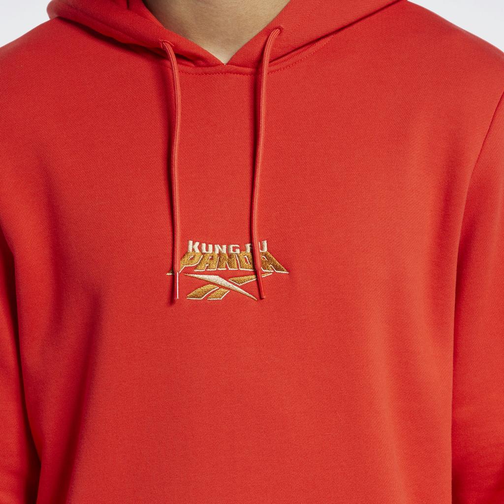 Reebok Толстовка с капюшоном и принтом букв X Kung Fu Panda, мужская толстовка, красная H18402