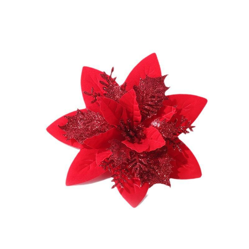 Рождественский цветочный орнамент из золотой пудры - эксклюзивный трехслойный дизайн