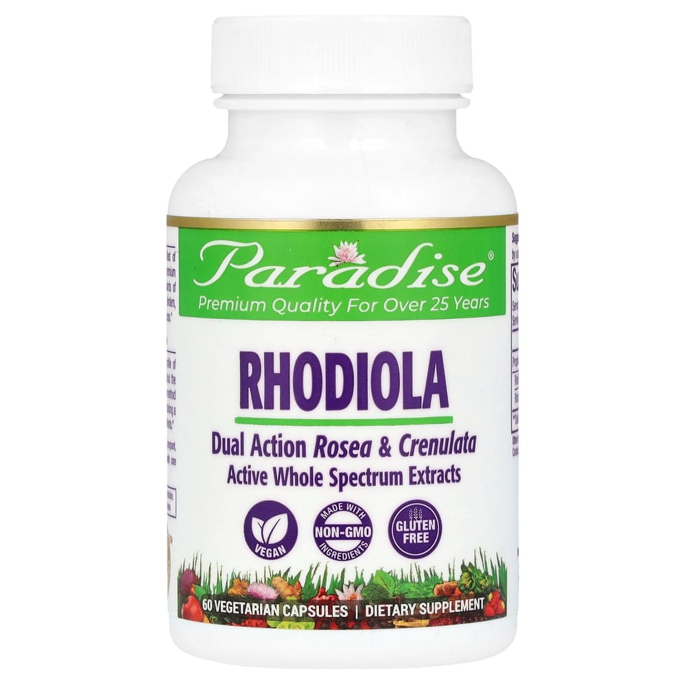 Paradise Herbs Rhodiola Rosea Veggie Capsules, 60 Count