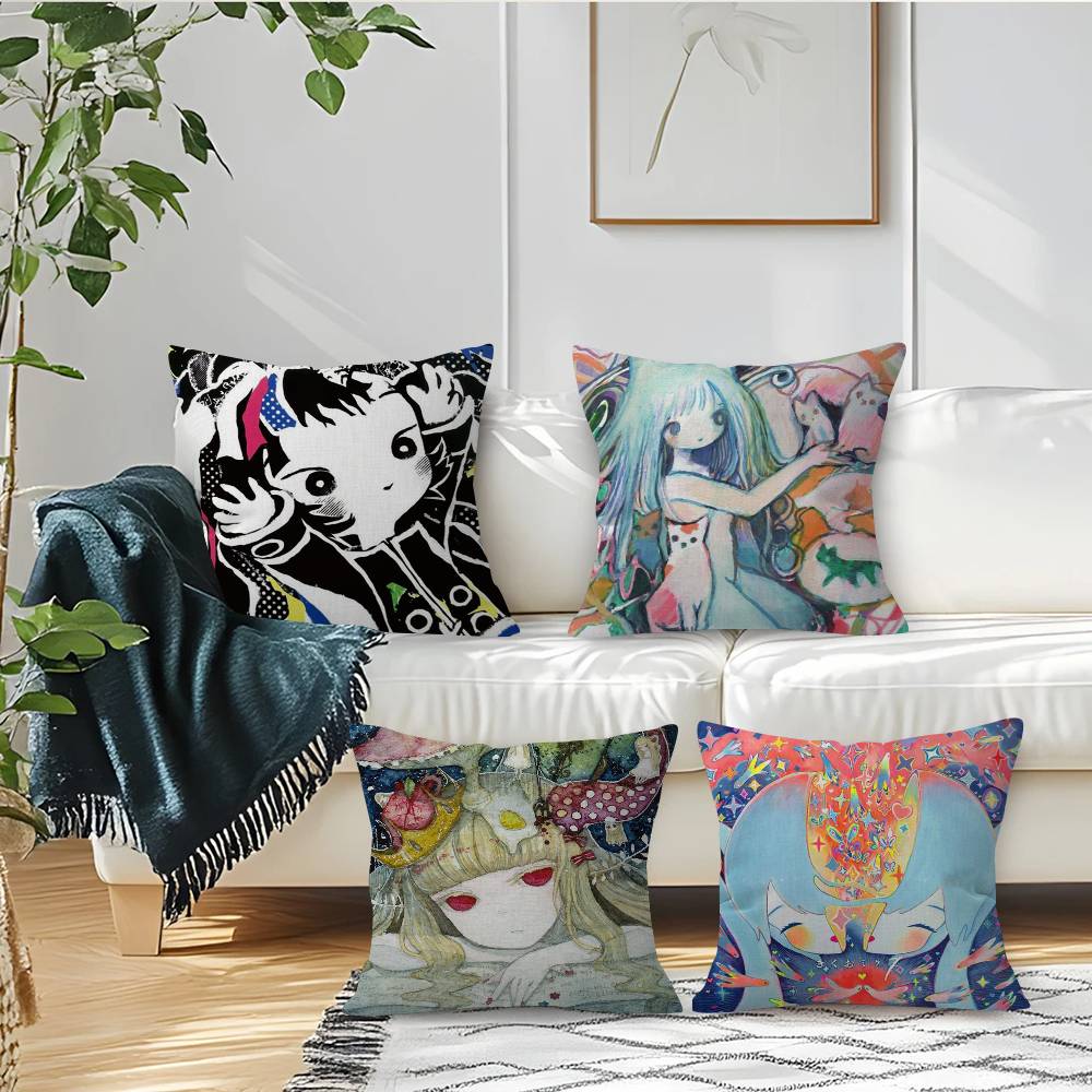 ANIME K-Kikuos Art Album Maple Design Cushion Cover Happy Autumn Harvest decor Holiday Decorati Pillow Cover