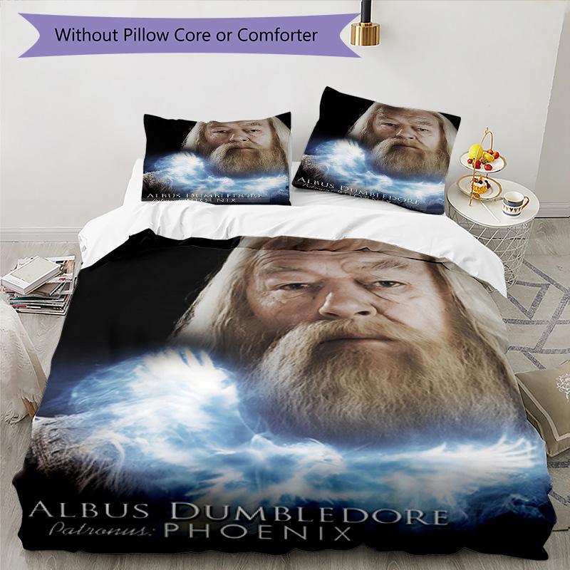 3pcs Hogwarts9 Design Cover Set - HD Printed Bedding with 1 Cover and 2 Pillowcases - Perfect for Home and Dorm Decor