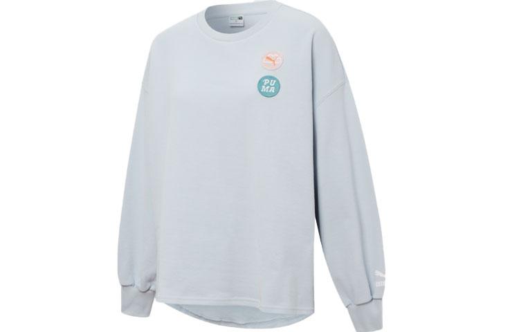 PUMA Sweatshirts Women's Blue Crew Neck Moderate Regular 536095-21