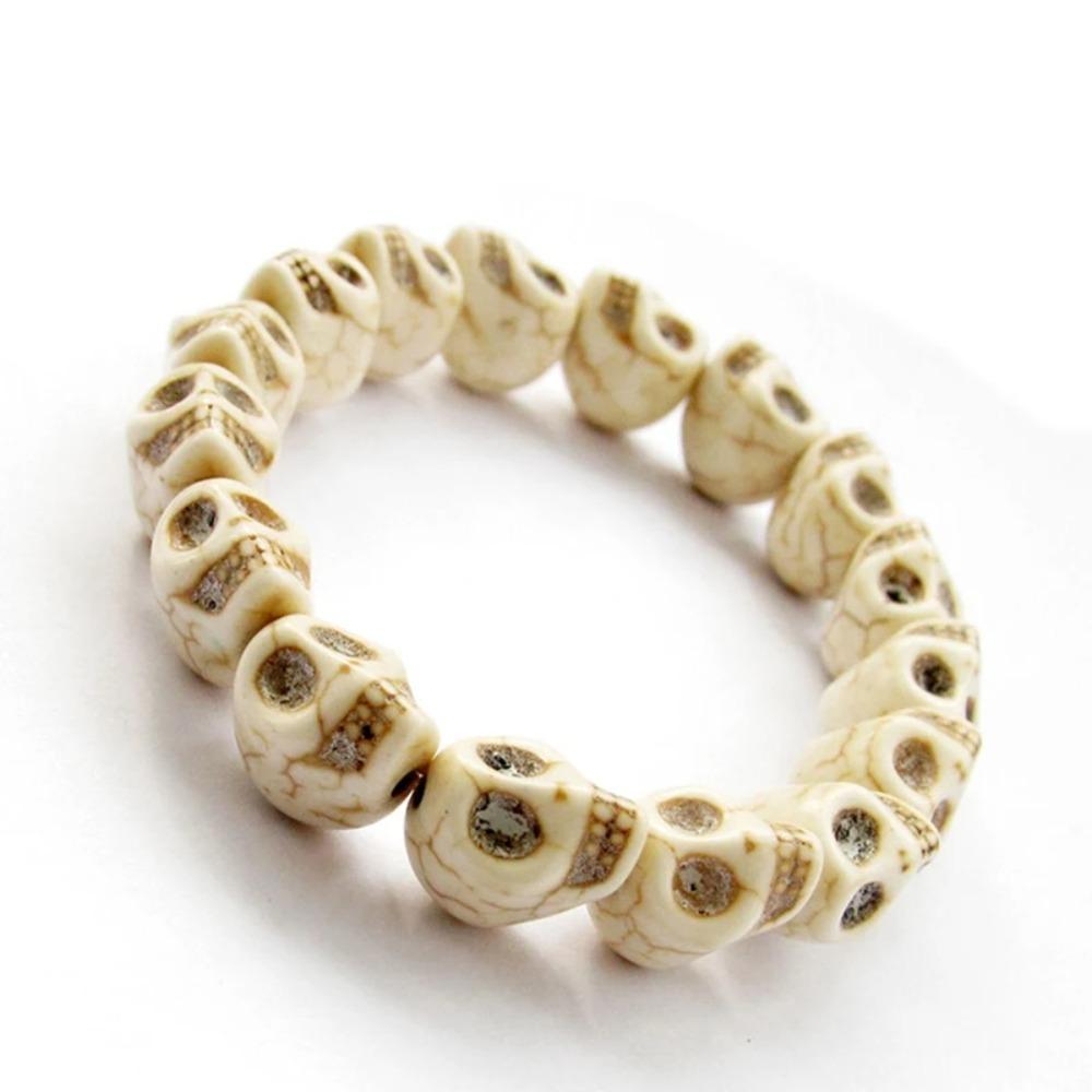 Vintage Design Skull Beaded Bracelet Punk Bangle Personalized Skeleton Beaded Bracelet Friend Gift
