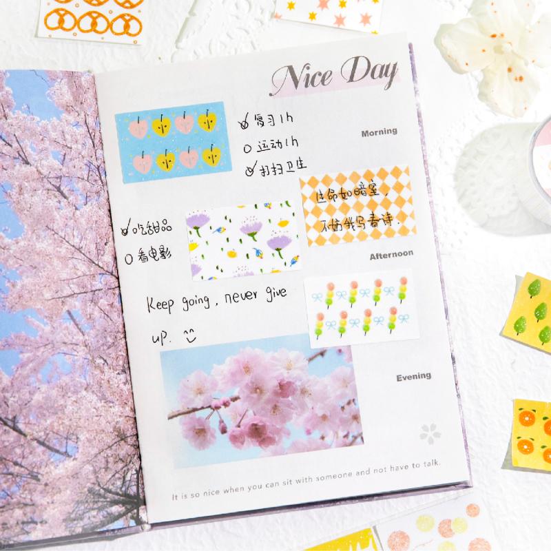 Journal GO 3x200cm Sweet Cute Cartoon Tape Student DIY Stationery Decoration Stickers for Scrapbook Collage Junk Journal Card