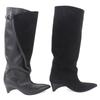 Great HERMES Knee-high boots Ilona black leather Women 36 232007Z Used
