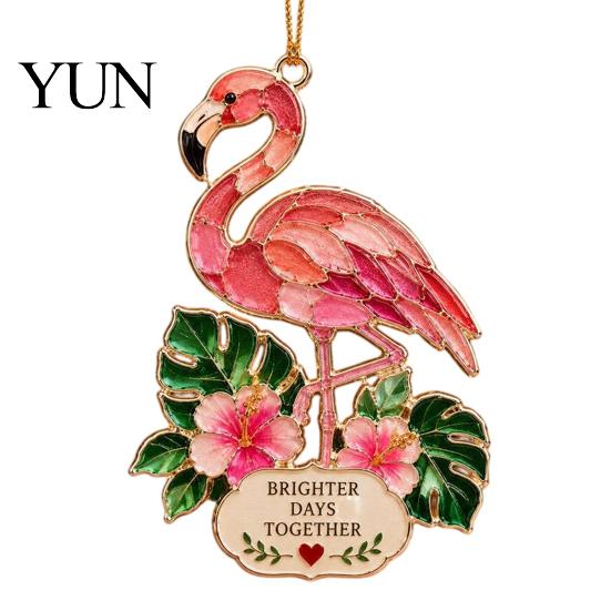 Decorative Ornaments for Fireplace Faux Stained Glass Christmas Ornaments, 2D Hummingbird Dachshund Highland Cow Festive Bedroom Hanging Decoration