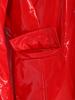 Women Glossy PU Blazer Notched Lapel Long Sleeve Open Front Jacket Coat with Flap Pockets Club Outerwear for Rave Party Night Out