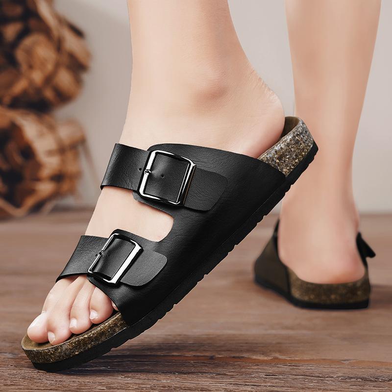 Мода CYYTL Мужские тапочки Повседневные Уличные Пляжные туфли Сандалии Летние Шлепанцы для ходьбы Комфортные Легкие Дизайнерские Кожаные Модные Роскошные