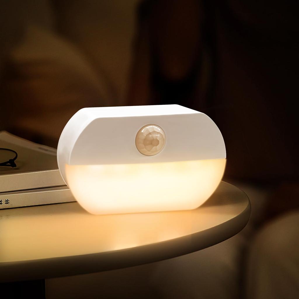 AmmToo LED Sensor Light, Warm White, Footlight, Motion Sensor, No Wiring Required, Night Light, Light Sensor, Automatic OnOff, Refrigerator Light,