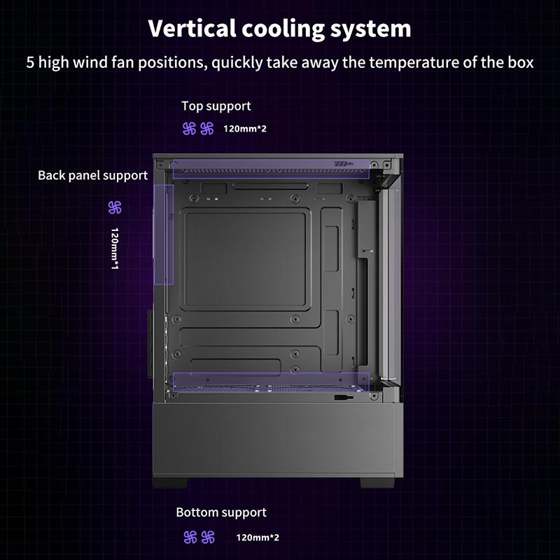 Прозрачный корпус настольного ПК, компьютерная башня для материнской платы M-Atx Itx, вентиляторы 240 мм, жесткий диск 3,5 дюйма, удлиненное основание, держатель SSD 2,5 мм