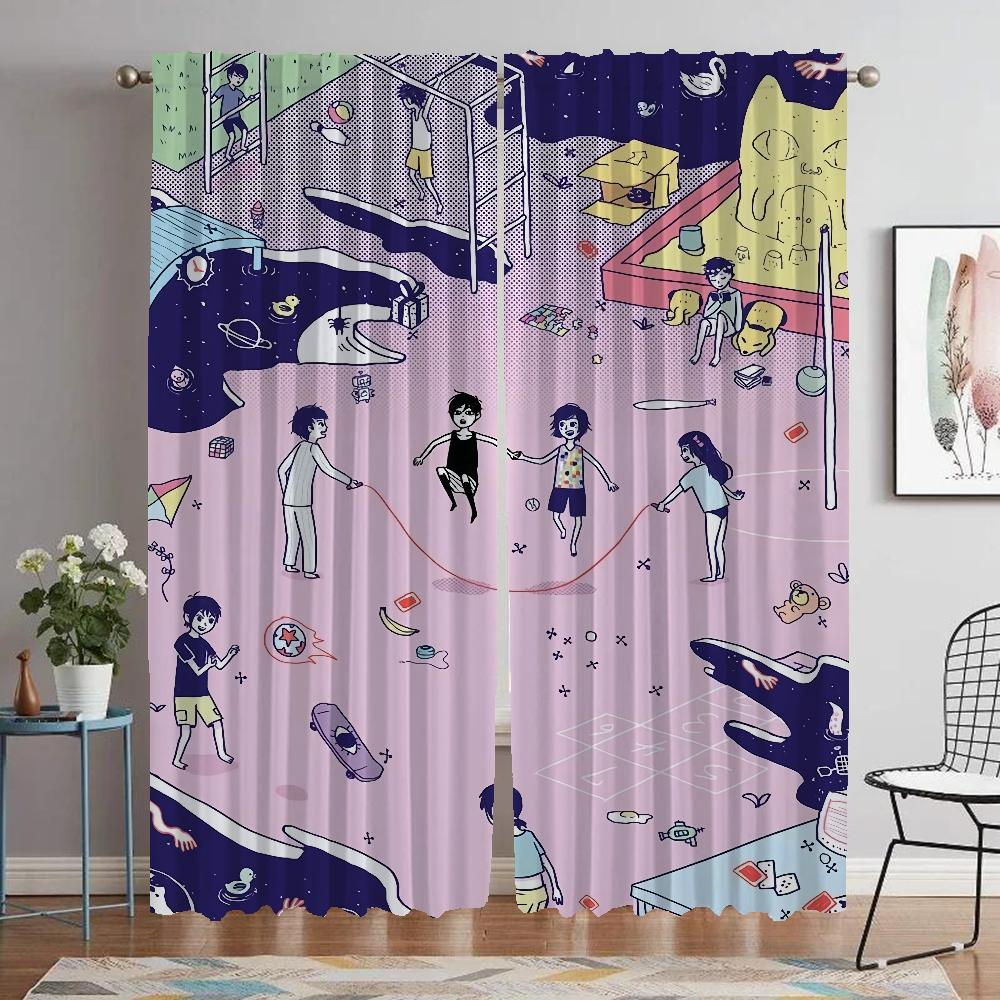 Шторы Omori для гостиной, занавески для домашнего интерьера, 2 шт., тюль для спальни, украшение на Хэллоуин, перегородка
