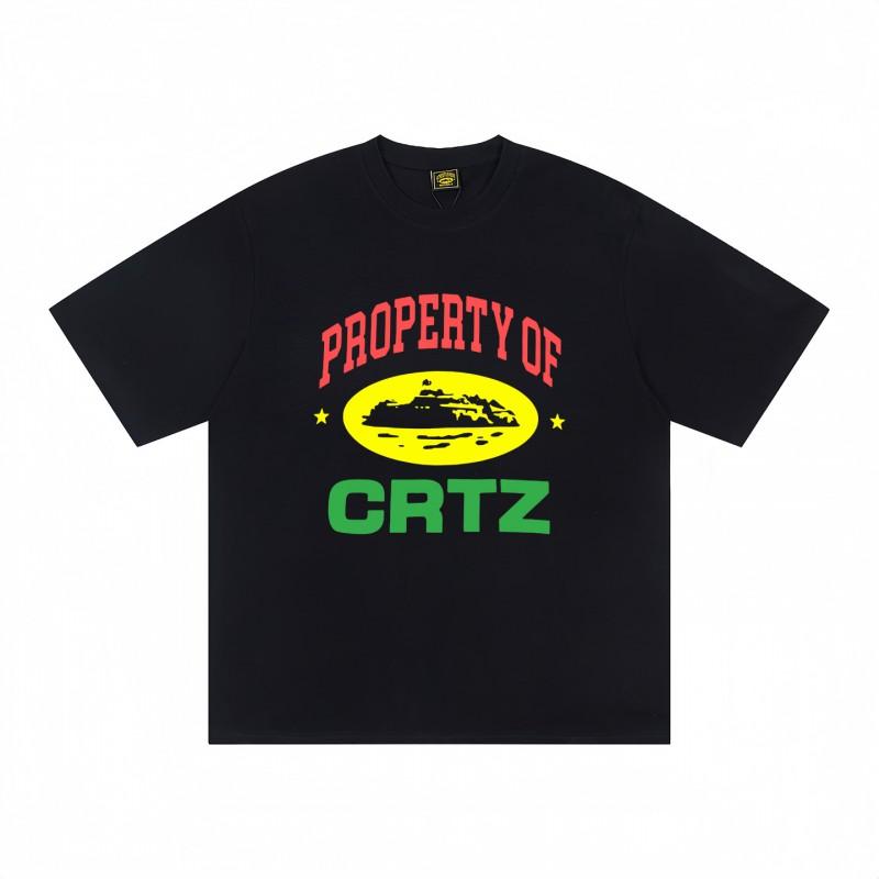 Corteiz Streetwear Cotton Tee Unisex Short Sleeve Graphic T-Shirt Loose Fit Casual Wear