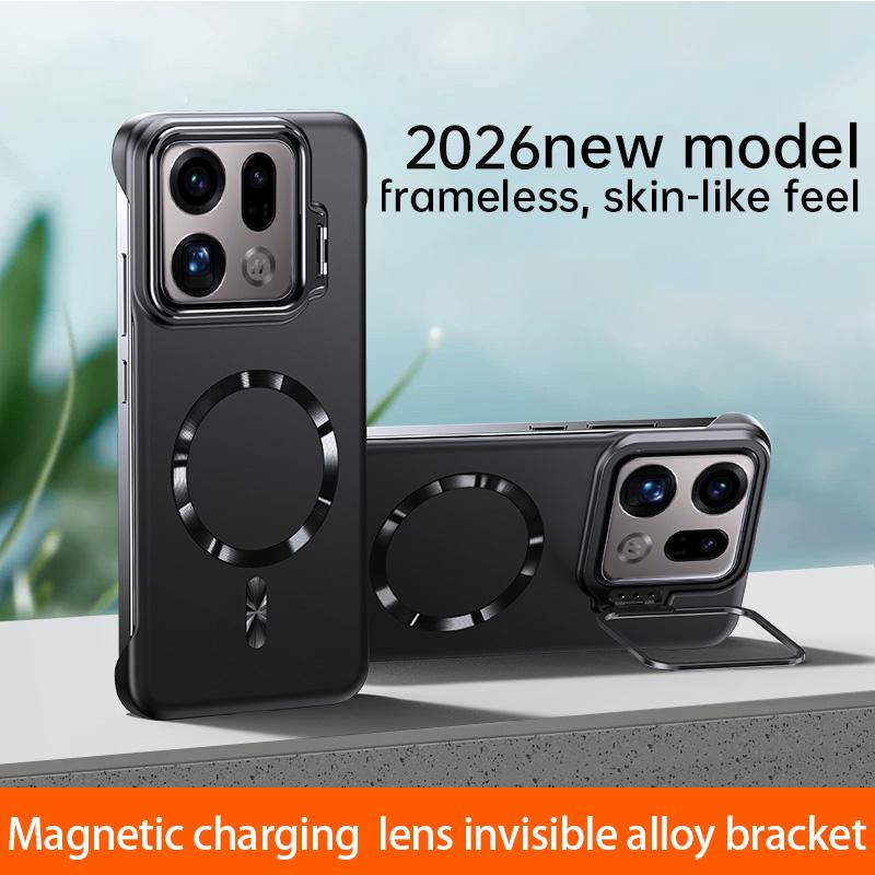 Ультратонкий металлический держатель для линз без рамки для Magsafe Магнитный чехол для телефона для OPPO Find X9 Pro Findx9 Матовый защитный чехол для держателя линз