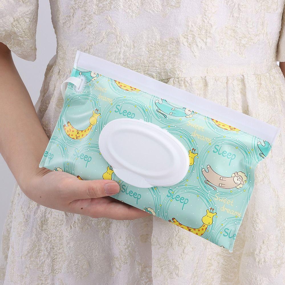Baby Product Flip Cover Portable Wet Wipes Bag Cosmetic Pouch Wipes Holder Case Tissue Box