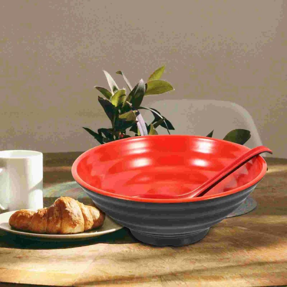 Melamine Fruit Salad Bowl Ring Striped Pattern Soup Bowl Noodle Bowl Ramen Bowl  Commercial