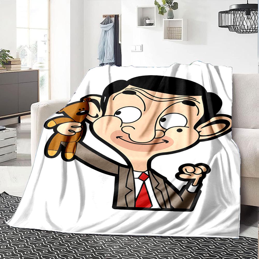 1pc Mr Beans Video Adventures flannel Blanket for Super Soft Cute Comfort Blanket for Travel Bedding Couch Sofa Blanket Y73044