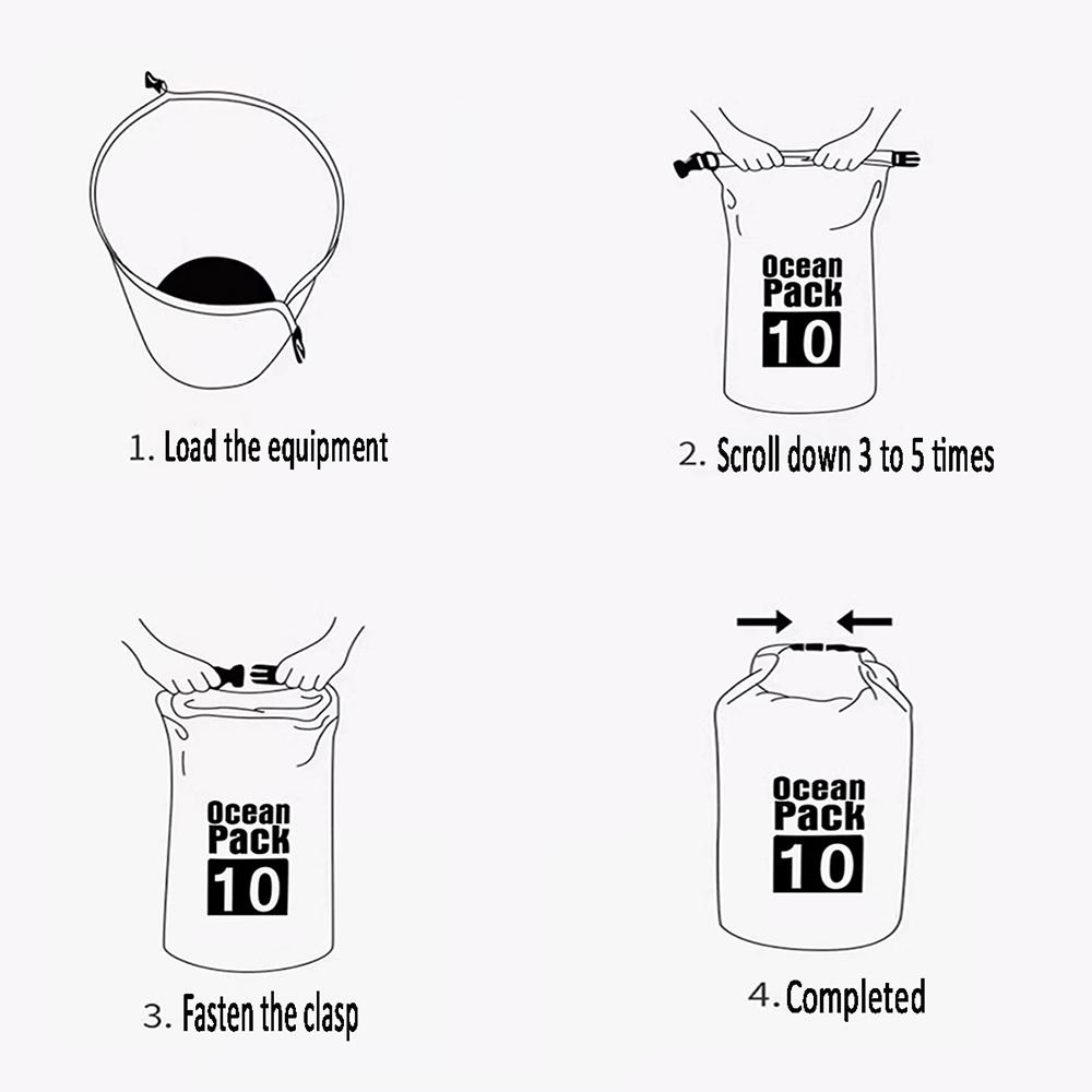 500D Водонепроницаемая сумка для плавания Dry Sack 5/10/15/20/30 л Водонепроницаемые плавучие сумки для сухих вещей Для катания на лодке, рыбалки, рафтинга, плавания