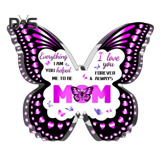 Акриловое украшение в виде бабочки. Подарок маме от дочери или сына. Прозрачное настольное украшение на День матери. Подарок на День святого Валентина.