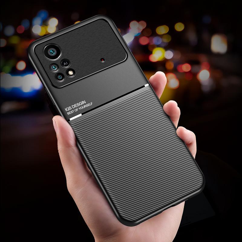 For Xiaomi Poco X4 Pro 5G Case Magnetic Car Holder Cases For PocoPhone X4Pro PocoX4 Pro Poko X 4 Pro Soft Leather Back Cover